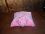 Подушка собака малая розовая